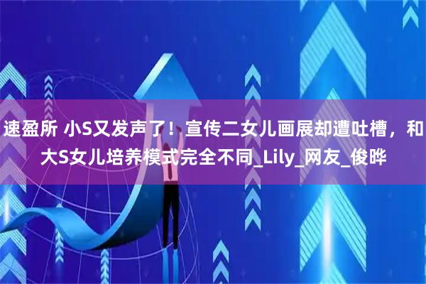 速盈所 小S又发声了！宣传二女儿画展却遭吐槽，和大S女儿培养模式完全不同_Lily_网友_俊晔